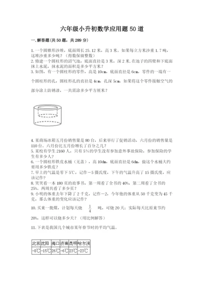 六年级小升初数学应用题50道附完整答案（全优）.docx