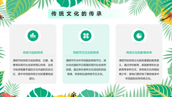 小清新清明节主题教育活动ppt模板