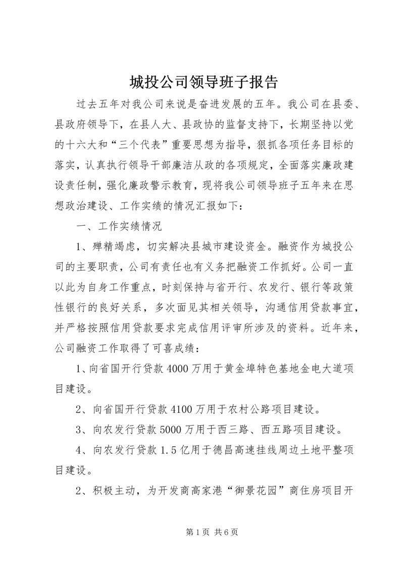 城投公司领导班子报告.docx