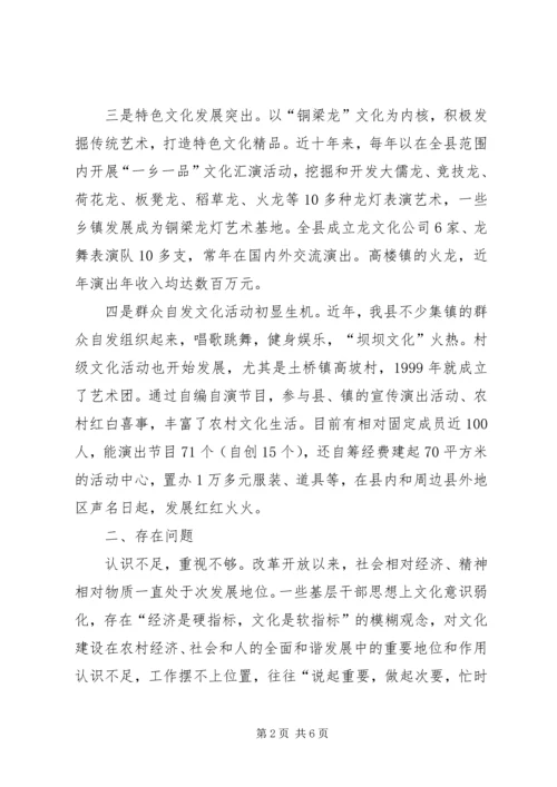 加快农村文化建设促进社会和谐进步(政协调研).docx