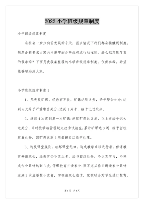 2022小学班级规章制度.docx