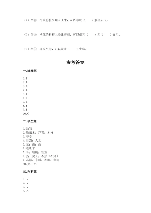 教科版二年级上册科学期末测试卷精品含答案.docx