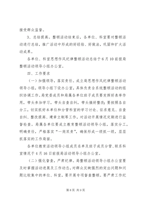 人社系统思想作风纪律整顿方案.docx