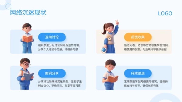 蓝色3D风防网络沉迷主题班会PP