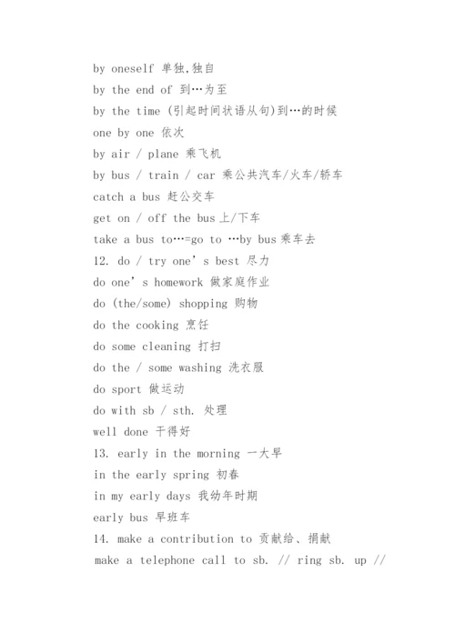 高考英语高频短语汇总.docx