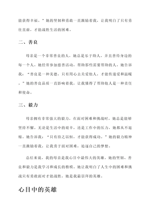 心目中的英雄感想