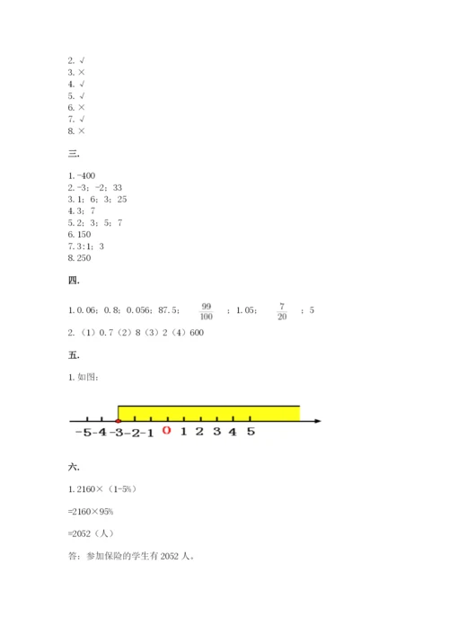 青岛版数学小升初模拟试卷附答案（基础题）.docx