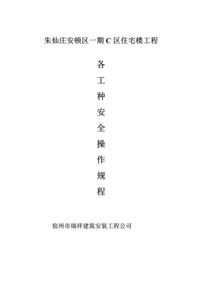 各工种安全重点技术操作专题规程.docx