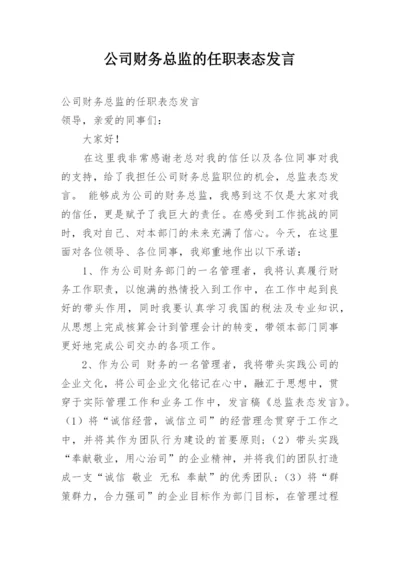 公司财务总监的任职表态发言.docx