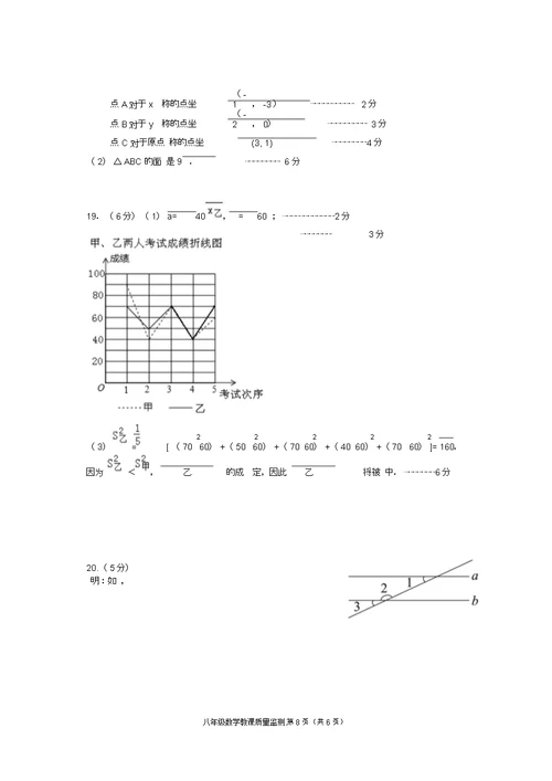 学年深圳市南山区初中八年级的上数学期末试卷试题包括答案
