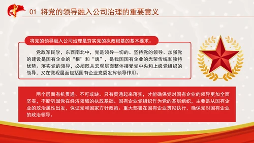 国企党课坚持党对国有企业公司治理PPT课件