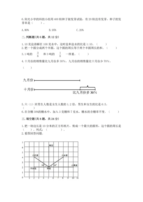 人教版六年级上册数学期末检测卷及完整答案（夺冠）.docx