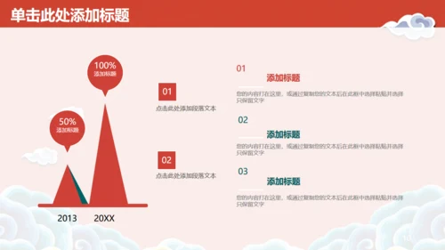 国潮中国风云纹年终工作汇报通用PPT模板