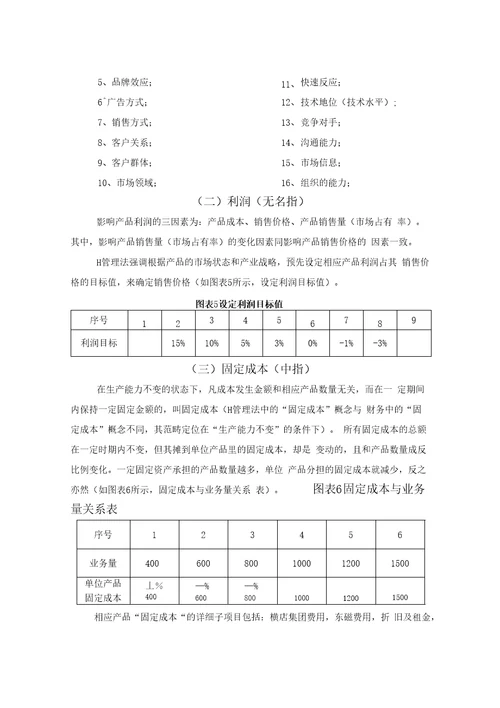 H管理法复习资料