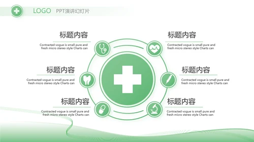 绿色简约医疗行业工作总结汇报PPT
