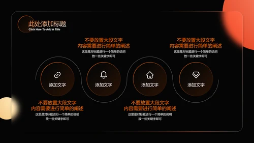 橙色渐变玻璃极简风格通用总结汇报PPT演示模板