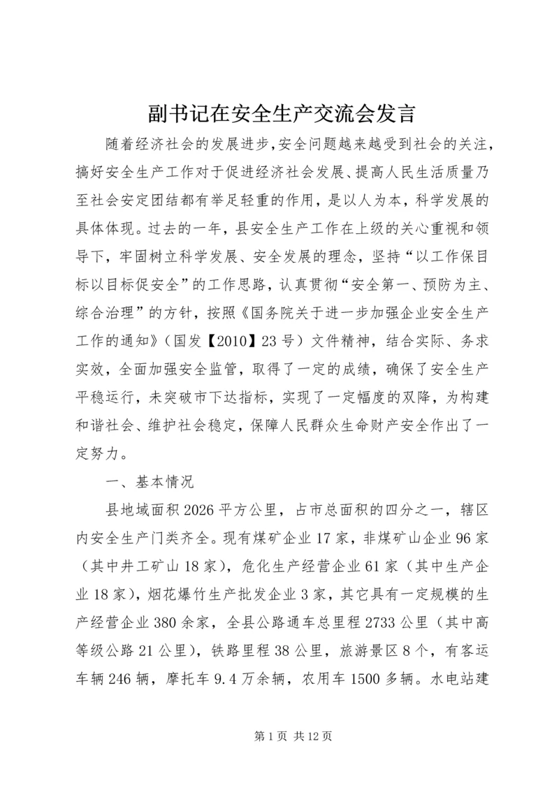 副书记在安全生产交流会发言.docx