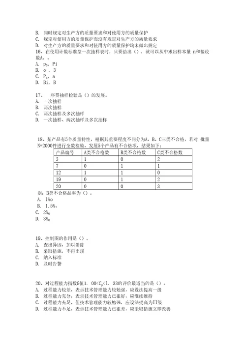 质量专业培训实务6日质量专业理论与实务中级21页