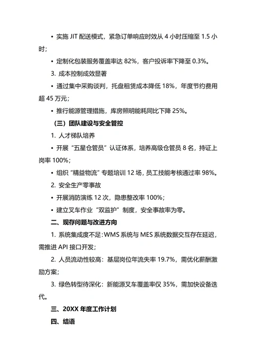 库房经理年终工作总结