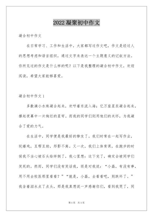 2022凝聚初中作文.docx