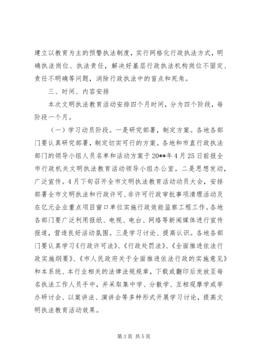 行政执法机关文明执法教育活动实施方案.docx