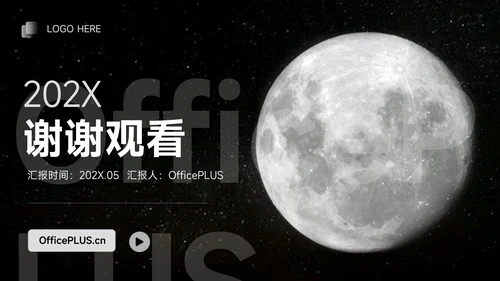 黑白月球主题品牌营销策划PPT模板