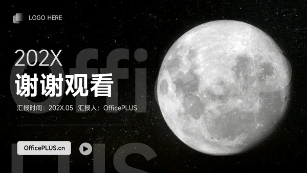 黑白月球主题品牌营销策划PPT模板