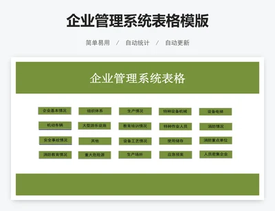 企业管理系统表格模版
