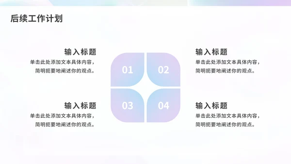 毛玻璃流体渐变年中工作汇报PPT模板