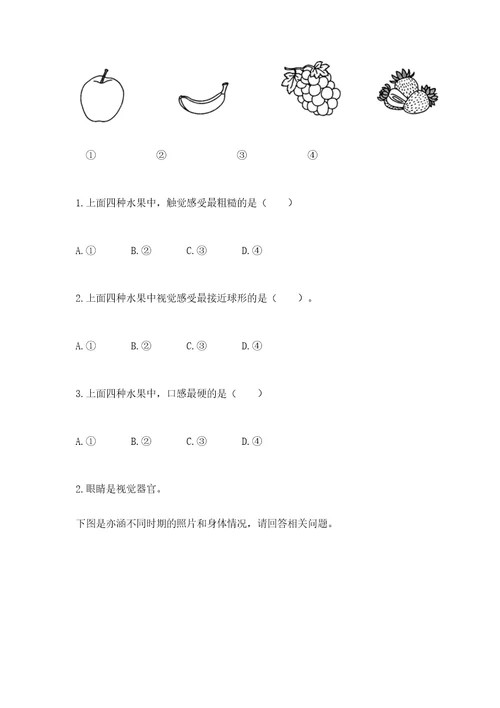 教科版科学二年级下册第二单元《我们自己》测试卷（黄金题型）wod版