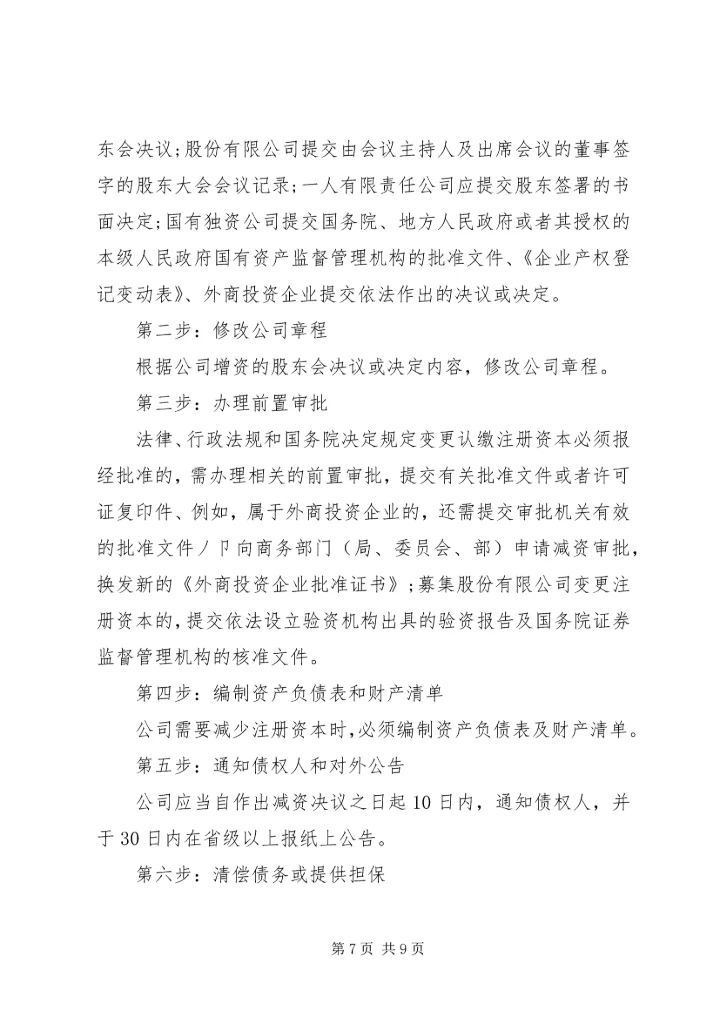 关于减资申请书精编.docx