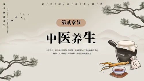 棕色古风夏季中医养生通用PPT模板