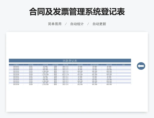 合同及发票管理系统登记表