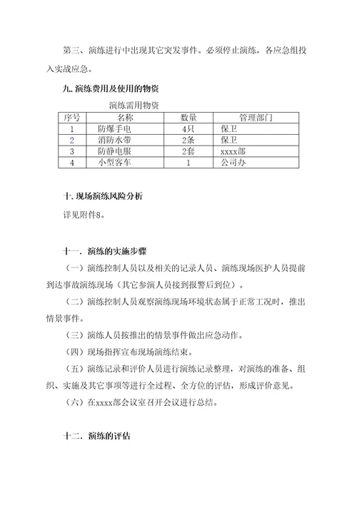 燃气泄漏火灾爆炸事故专项应急预案现场演练方案