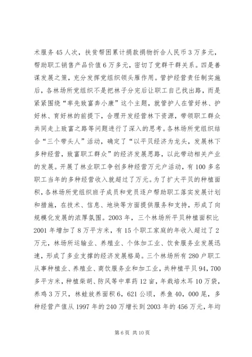 林业局党组织发挥作用情况汇报.docx