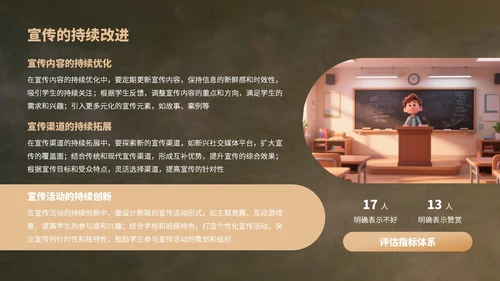 深绿色卡通风班委竞选演讲PPT