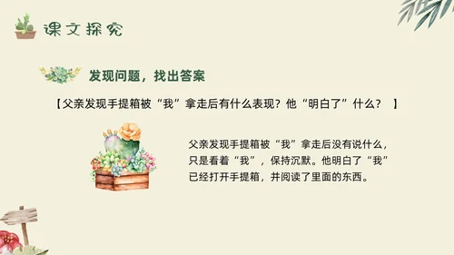 绿色手绘父亲的手提箱高二语文下册PPT模板宣传PPT说课