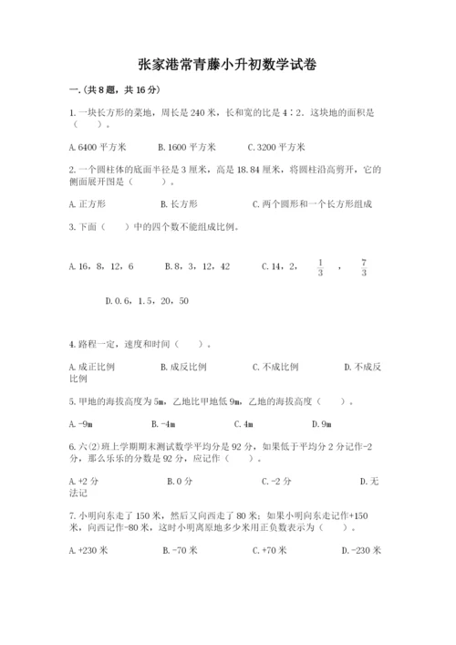 张家港常青藤小升初数学试卷【实用】.docx