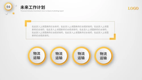 黄色微粒体国际物流工作总结工作汇报述职报告ppt模板