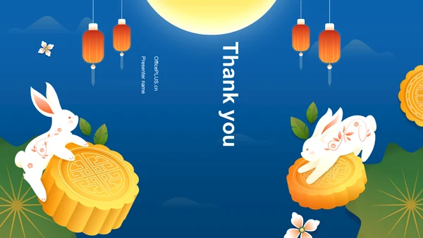 蓝色复古风中秋节节日科普PPT主题