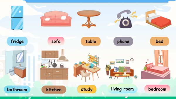 Unit 4 My home 单元复习(一)-单词词组+典型例题（共30张PPT）