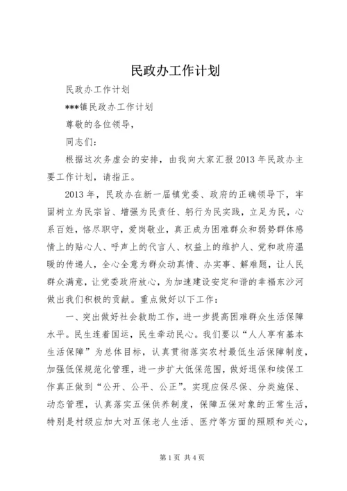 民政办工作计划 (3).docx