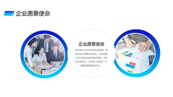 蓝色供应链金融saas平台商业计划书PPT模版