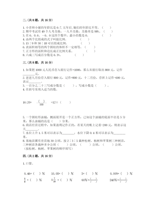 河南省平顶山市六年级下册数学期末测试卷必考题.docx