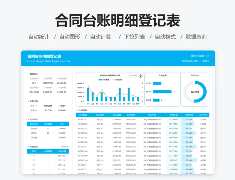合同签约台账登记表