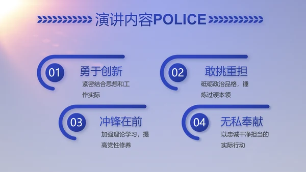 蓝色大气公安派出所工作汇报动态PPT