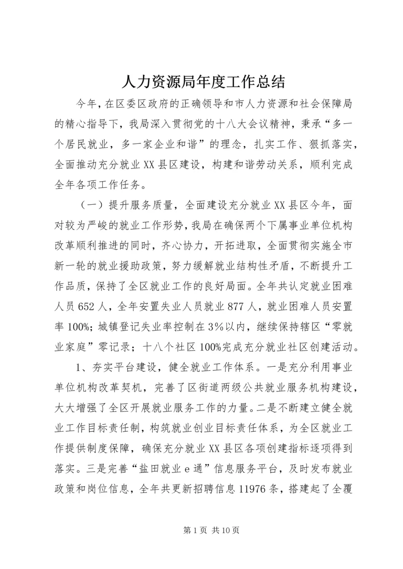 人力资源局年度工作总结.docx