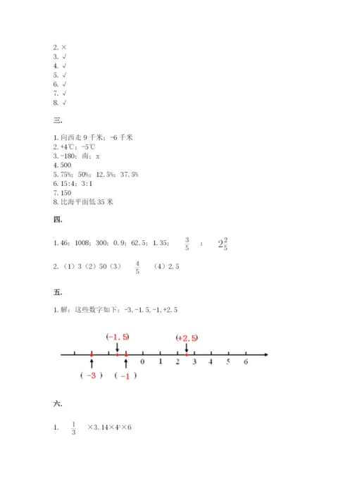 人教版六年级数学下学期期末测试题带答案（轻巧夺冠）.docx