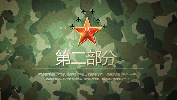 迷彩风格青春梦强军梦八一部队军事PPT