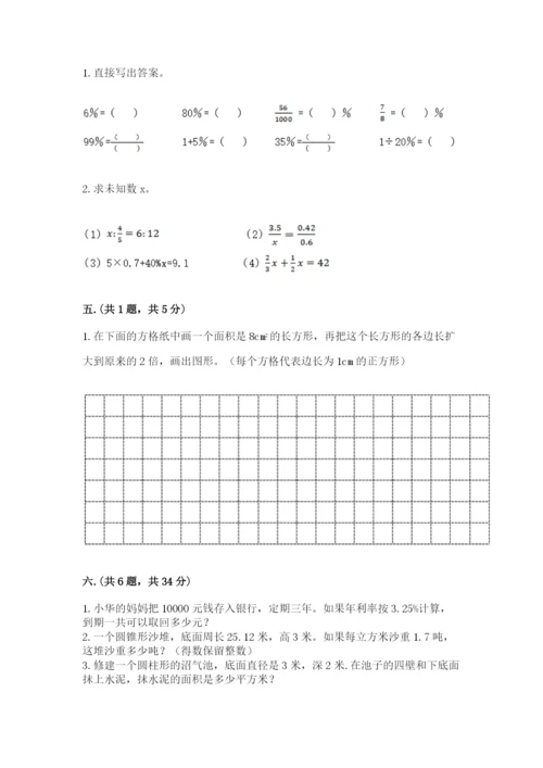 人教版六年级数学小升初试卷附答案（a卷）.docx